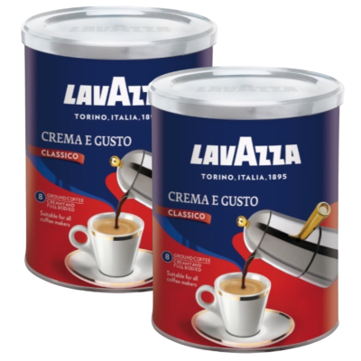 Кофе молотый Lavazza Crema e Gusto железная банка 250 грамм 2 штуки