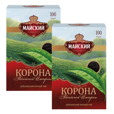 Чай черный Майский Корона Российской Империи 100 грамм 2 штуки