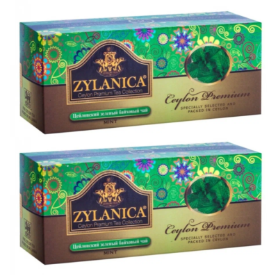 Чай зеленый Zylanica Ceylon Premium Collection 25 пакетиков 2 штуки