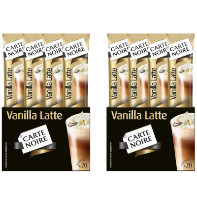 Кофе растворимый Carte Noire Vanilla Latte 20 стиков, 2 упаковки