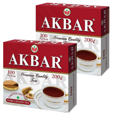 Чай черный Акбар Красно-белый 100 пакетиков 2 штуки