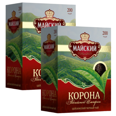 Чай черный Майский Корона Российской Империи 200 грамм 2 штуки