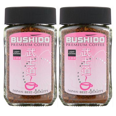 Кофе растворимый Bushido Light Katana 100 грамм в банке 2 штуки