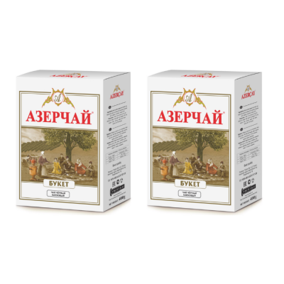 Чай черный Азерчай букет, картонная упаковка 400 грамм 2 штуки