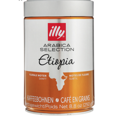 Кофе в зернах Illy Ethiopia железная банка 250 грамм