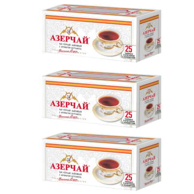 Чай черный Азерчай Бергамот (с конвертом) 25 пакетиков 3 штуки