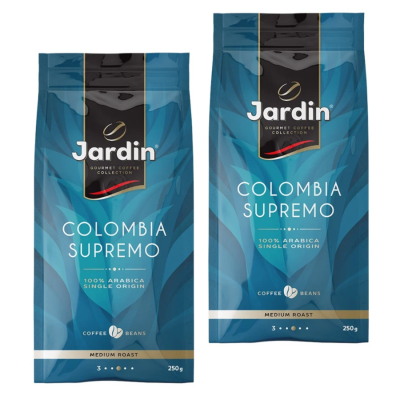 Кофе в зернах Jardin Colombia Supremo 250 грамм 2 штуки