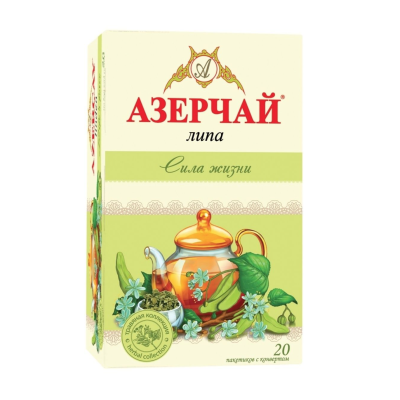 Чай зеленый Азерчай травяной Липовый 20 пакетиков