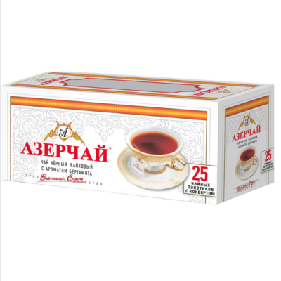 Чай черный Азерчай Бергамот (с конвертом) 25 пакетиков