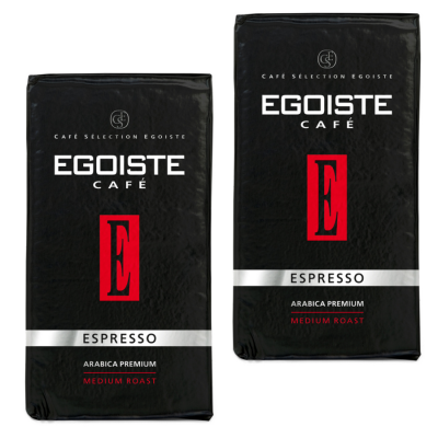 Кофе молотый Egoiste Espresso 250 грамм  в вакуумной упаковке 2 штуки