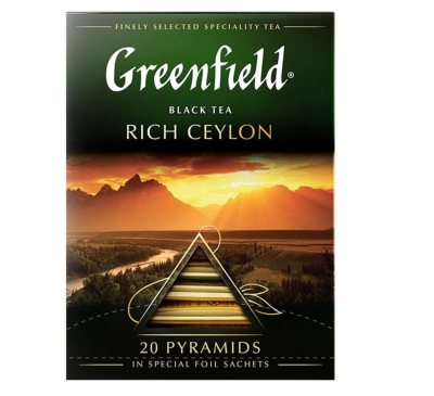 Чай черный в пирамидках Greenfield Rich Ceylon 20 пакетиков