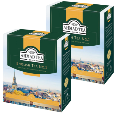 Чай черный Ахмад №1 100 пакетиков 2 штуки