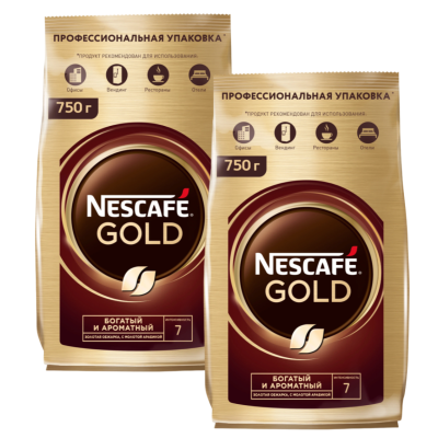 Кофе растворимый Nescafe Gold 750 грамм 2 штуки