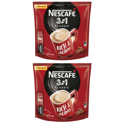 Кофе растворимый Nescafe 3в1 Classic 20 пак 2 штуки