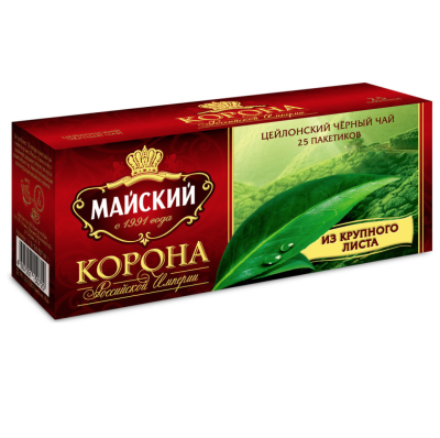 Чай черный Майский Корона Российской Империи 25 пакетиков