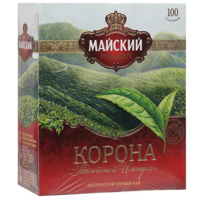 Чай Майский Корона Российской Империи 100 пакетов