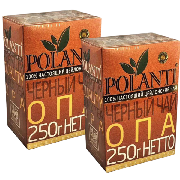 Чай черный листовой Поланти ОПА 250 грамм 2 штуки