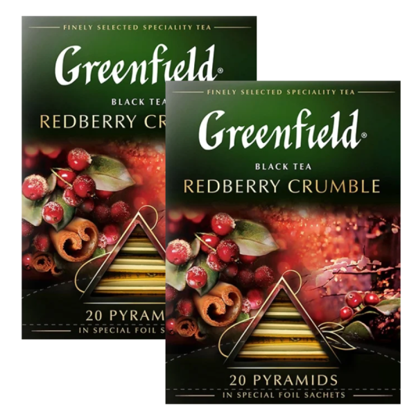 Чай черный в пирамидках Greenfield Redberry Crumble 20 пакетиков 2 штуки