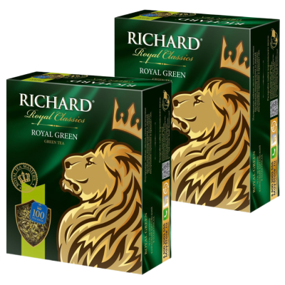 Чай зеленый Ричард 100 пакетиков 2 штуки