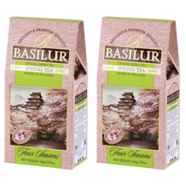 Спайка чай зеленый Базилур Весенний Сакура 100 грамм*2