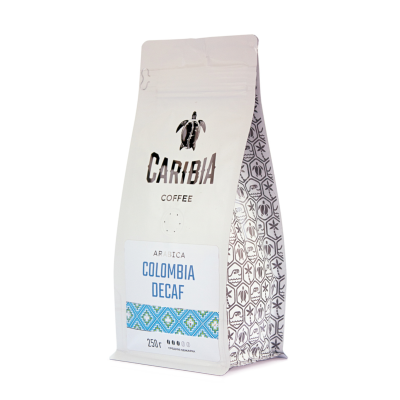 Кофе натуральный жареный в зёрнах Caribia Arabica Colombia Decaf, 250г