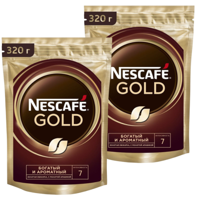 Кофе растворимый Nescafe Gold 320 грамм 2 штуки