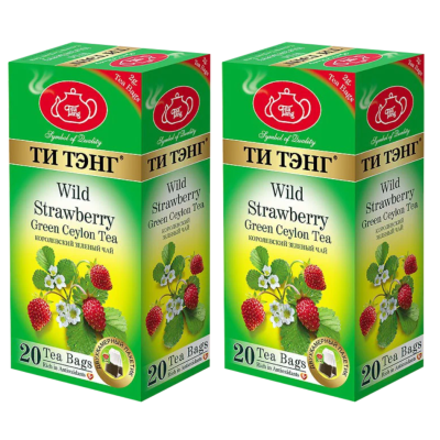 Чай зеленый Ти Тэнг с земляникой 20 пакетиков 2 штуки
