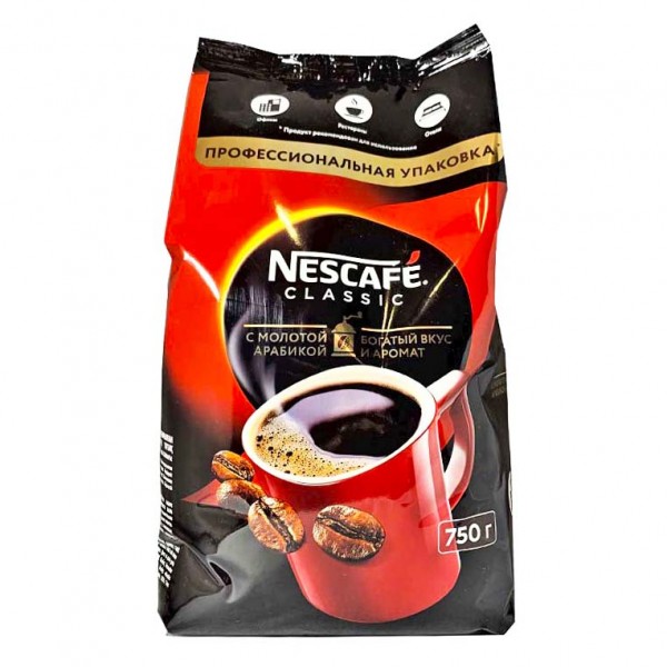 Кофе растворимый Нескафе Классик с молотым 750 грамм