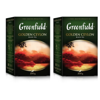 Чай листовой черный Greenfield Golden Ceylon 2 пачки по 200 грамм