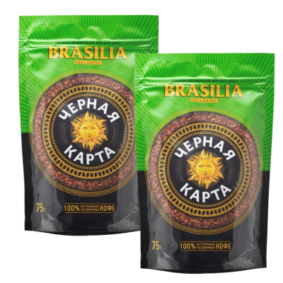 Кофе растворимый Черная Карта Exclusive Бразилия 150 грамм 2 штуки