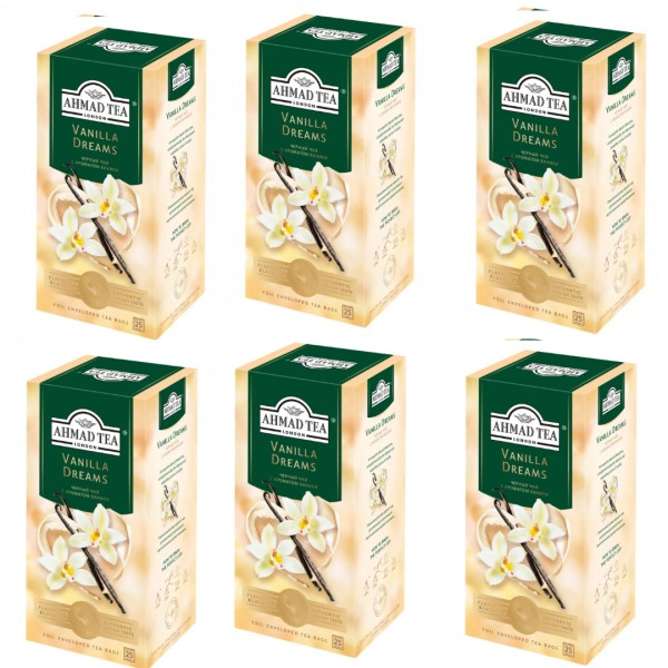 Чай черный Ахмад Ванильные Грезы 25 пакетиков 6 штук
