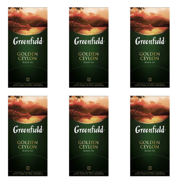 Чай черный Greenfield Golden Ceylon 25 пакетиков 6 штук
