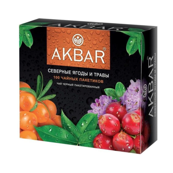 Чай Акбар  Северные ягоды и травы 100 пакетиков