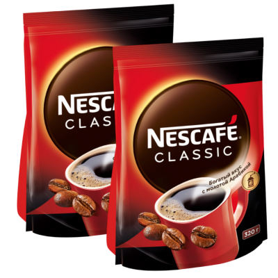 Кофе растворимый Nescafe Classic 320 грамм пакет 2 штуки