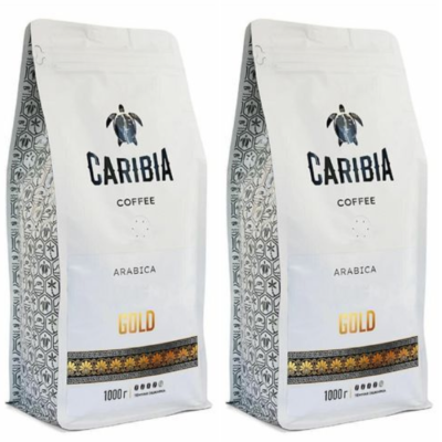 Кофе в зернах Карибия Голд 1 кг 2 штуки