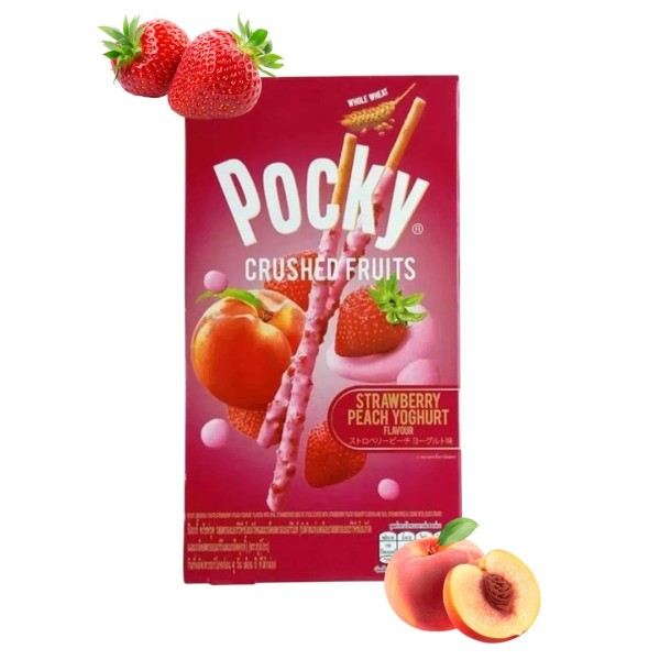 Покки Клубника и Персик в йогурте 38 грамм