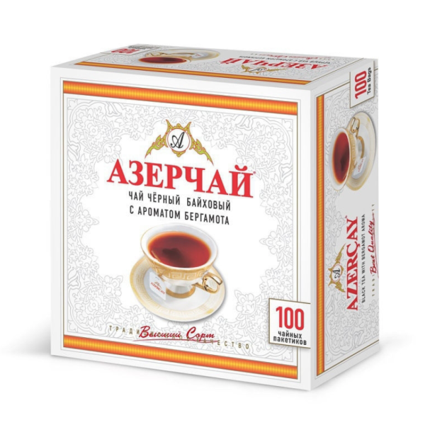 Азерчай черный  100 пакетиков с бергамотом