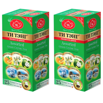 Чай зеленый Ти Тэнг фруктовое Ассорти  25 пакетиков 2 штуки