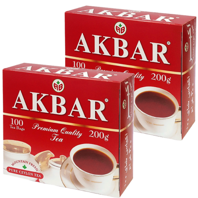 Чай черный Акбар LIMITED EDITION красно-белый 100 пакетиков 2 штуки