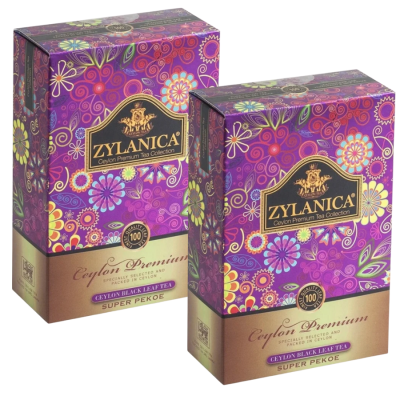 Чай черный Zylanica  Ceylon Premium Collection  Super Pekoe 100 грамм 2 штуки