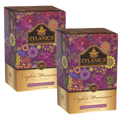 Чай черный Zylanica  Ceylon Premium Collection  Super Pekoe 200 грамм 2 штуки