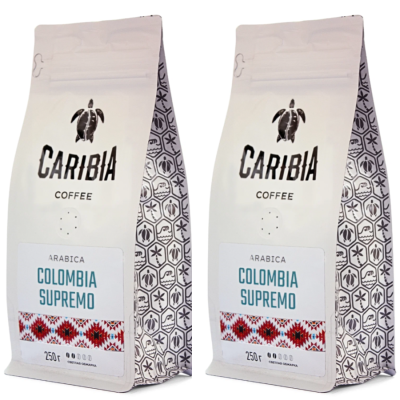 Кофе в зернах Карибия Коламбия Супремо 250 грамм 2 штуки