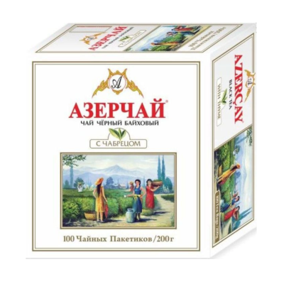 Чай черный Азерчай с чабрецом 100 пакетиков