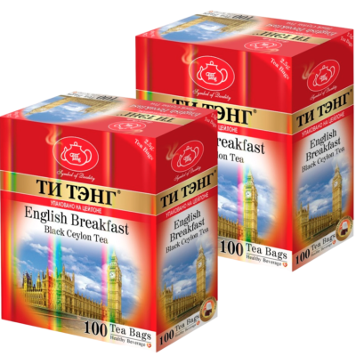 Чай черный Ти Тэнг "Английский завтрак" 100 пакетиков 2 штуки