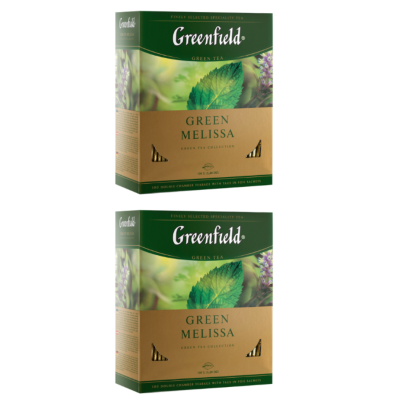 Чай зеленый Greenfield Green Melissa 100 пакетиков 2 штуки