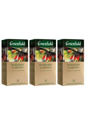 Чай черный пакетированный Гринфилд Барбери Гарден 25 пакетиков 3 штуки