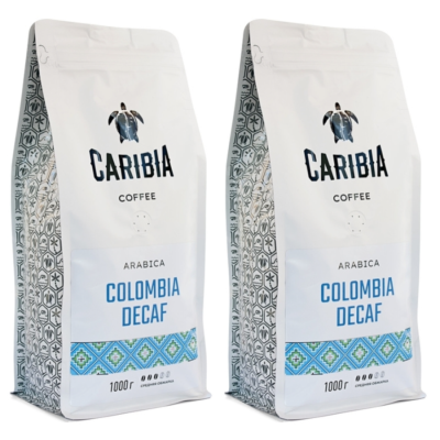 Кофе в зернах Caribia Arabica Colombia Decaf 1 кг 2 штуки