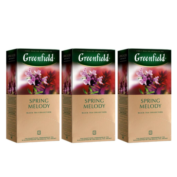 Чай черный пакетированный Гринфилд Спринг Мелоди 25 пакетиков 3 штуки