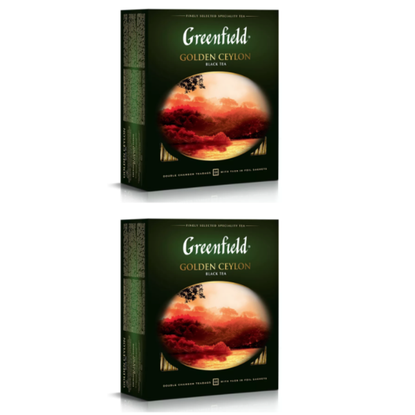 Чай черный пакетированный Greenfield Golden Ceylon 100 пакетиков 2 штуки