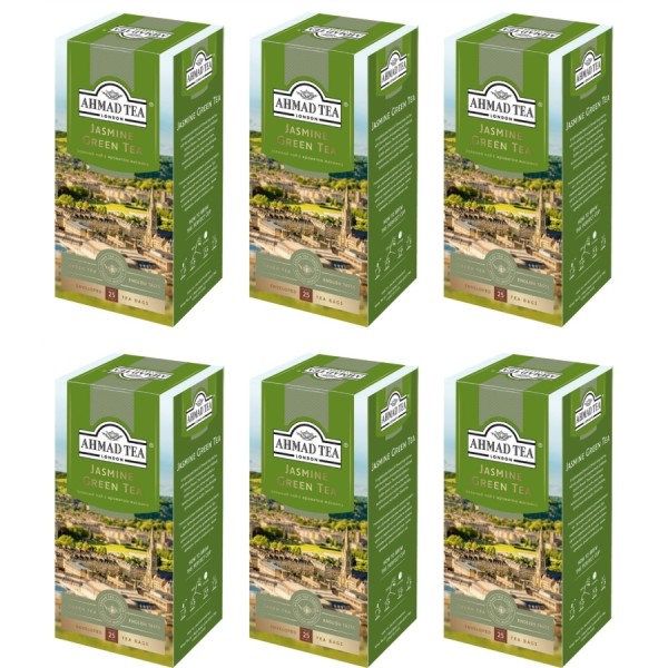 Чай зеленый с жасмином Ахмад 25 пакетиков 6 штук